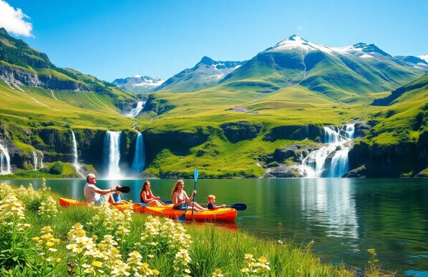 Fjordentdeckung während eines Familienurlaubs in Norwegen, Skandinavien-Urlaub-Abenteuer.