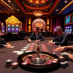 Experience thrilling poker action at https://go8.ae.org/, featuring vibrant slot machines and a luxury casino atmosphere.