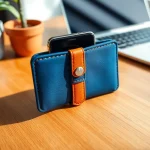 Funktionale abschließbare Handytasche auf einem modernen Schreibtisch präsentiert, mit klaren Details und einem eleganten Design.