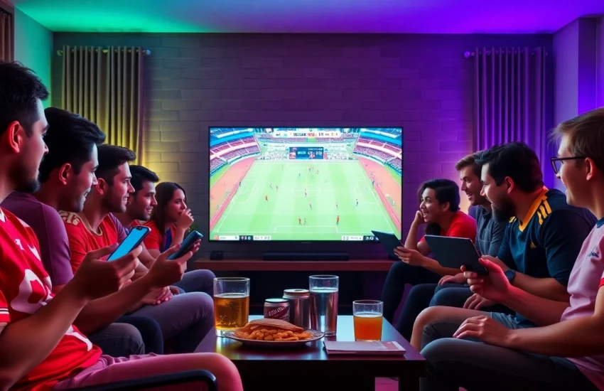 Excited fans enjoying live football streaming on https://okwintv.zone/ with seamless experience.