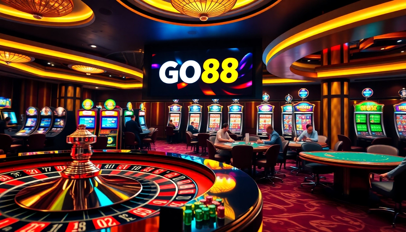 Engaging roulette game at the vibrant casino atmosphere of go888.jp.net, showcasing excitement and professional gaming.