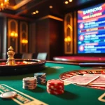 Playing at the NK88 online casino featuring poker chips, roulette, and vibrant promotions.