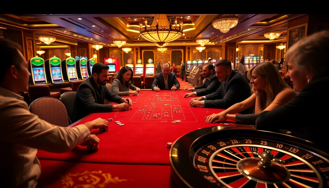 F168 casino players engaged in an intense poker game, showcasing high-class excitement and strategy.