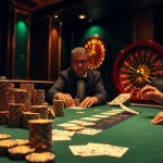 Experience the thrilling atmosphere at NHÀ CÁI SC88 with luxurious gambling elements like poker chips and cards.