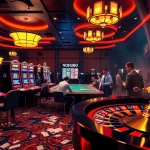 Nohu90 live casino environment displaying vibrant slot machines and engaged players.
