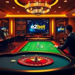E2bet offers an immersive online gaming experience with vibrant casino tables and passionate players.