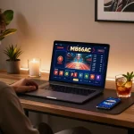 Enjoying an mb66ac online gaming experience with a stylish setup and responsible gaming atmosphere.