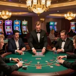 Players enjoy an engaging blackjack game at me99 casino with luxurious ambiance and expert dealers.