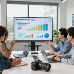 Natura Vitalis Vergütungsplan presented in a professional workspace featuring diverse team collaboration and modern technology.