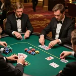 Players strategizing at a Go88 poker table, immersed in the thrill of the game.