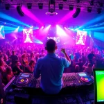 DJ aus München begeistert die Menge bei einem lebhaften Event.