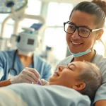 Intensivpflege Frankfurt: Professional healthcare worker assisting a patient in a modern medical environment