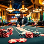 Spannende Casino-Szene mit Ragnaro Germany, Dealers und Spielelementen, die Glück und Spannung vermitteln.
