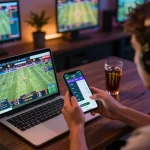 Betting on mk8th using a mobile app, displaying live sports odds and strategy guide.