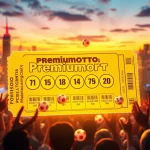 Erleben Sie mit Premiumotto die Aufregung eines Gewinns auf einem strahlenden Lotterieticket.