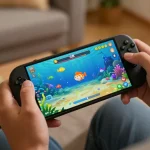 Engaging gameplay of g28's 3D Fish Shooting Game on mobile device with vibrant graphics