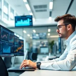 Online Marketing Strategien durch Datenanalyse in einem modernen Büroumfeld entdecken.
