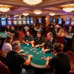 Engaged players at 789winn casino playing poker with vibrant activity and excitement