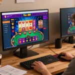 Engaging gameplay at home using Vua88 gaming interface with colorful visuals and strategic notes.