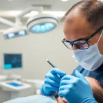 Haartransplantation Türkei von einem Fachmann in einer modernen Klinik zeigt Präzision und Fürsorge.