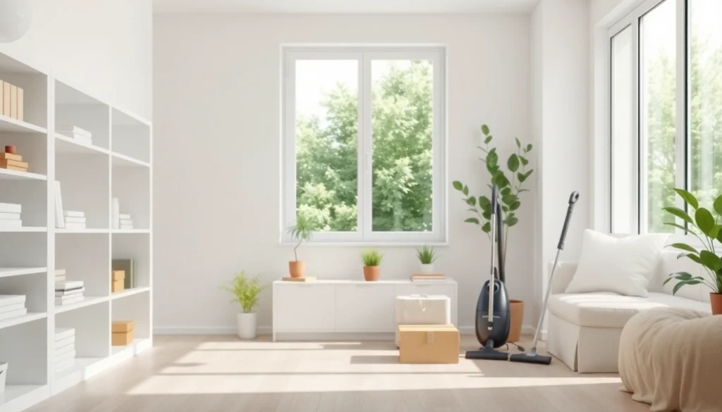 Entrümpelung Freiburg in action: Professional decluttering service transforming a bright living room.