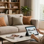 Einkaufen für stilvolle Wohnkultur und Möbel online, Möbel online bestellen im modernen Wohnzimmer.