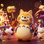 Engage with hỗ trợ fly88 through a vibrant 3D casino scene filled with luck and excitement.