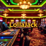 LolaJack Casino mit lebhaften Spielautomaten und Roulette in einem luxuriösen Ambiente.