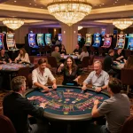 Engaging scene of nhà cái mb66 gaming with players enjoying roulette bets amid a thrilling atmosphere.