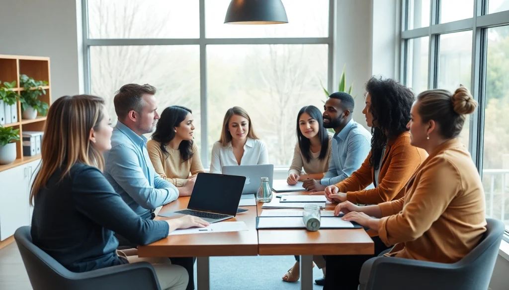Alternative zur Bank für Finanzberatung und Diskussion in einem modernen Büro.