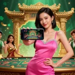 Engage with live dealer games at 39bet through a vibrant digital illustration showcasing casino excitement.