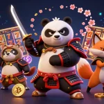 Capture the excitement of gaming at trang chủ tg88 with dynamic samurai panda and ninja fox in a vibrant casino scene.