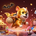 Experience go8's thrilling gaming adventure with a superhero dog and hamster in a vibrant, detailed casino-themed illustration.