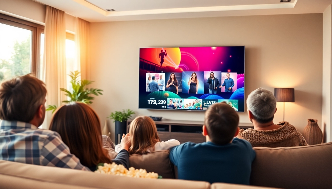 IPTV kaufen: Familien genießen modernes Fernsehen bequem im Wohnzimmer. related image