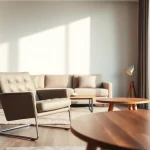 Refurbished Vitra chairs enhance a stylish living space with modern design.