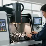 Präzisionsteile werden in moderner CNC-Werkstatt präzise gefertigt.