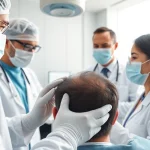 Haartransplantation Istanbul - Professioneller Eingriff in einer modernen Klinik mit Ärzten.