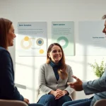 Beratung zur dänische samenbank mit einem Arzt, der einem Paar Optionen erklärt.