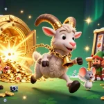 Engage in thrilling gameplay with s8vn's vibrant casino atmosphere featuring festive characters.