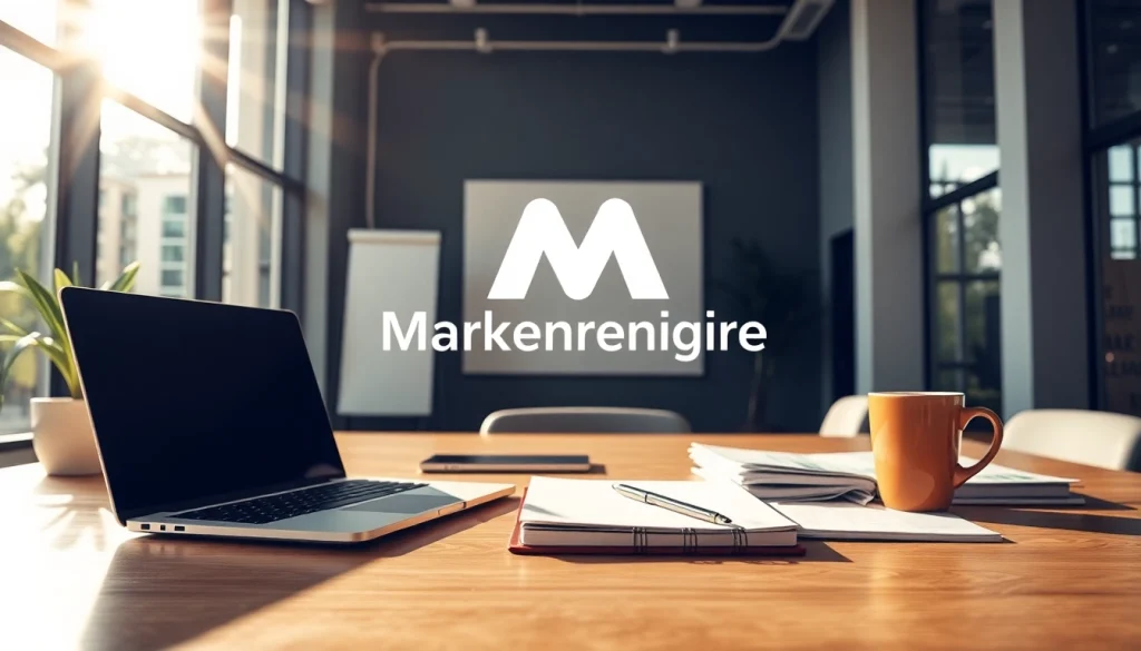 Optimierung der Markenführung mit modernen Design-Elementen in einem Büro.