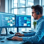 Webentwickler Hannover arbeitet konzentriert an modernen Projekten im Büro.