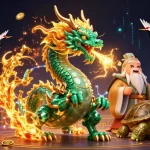 Engaging scene featuring sc88 symbols with dragon, turtle sage, cranes and slot reels.