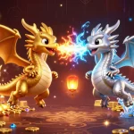 NoHu features captivating dragons amidst shimmering casino treasures, ready to engage players.
