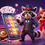 Experience thrilling gaming at zo88 with a raccoon in a pinstripe suit and a charming fox at a casino scene.