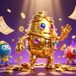 Experience massive wins with qs88tn's vibrant slot games and lottery draws in this dynamic illustration.