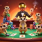 Experience thrilling gameplay at 88ibet with meerkats managing a vibrant casino scene.